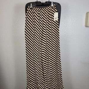 A New Day Womens Black Cream Stripe High Rise Pants Size XS Elastic Waist